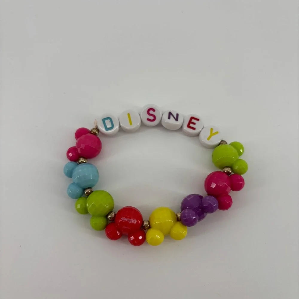 Disney Beaded Bracelet Kids OS Multicolor Excellent MickeyCore Stretch Bead Cute